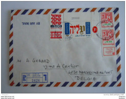 Israel Cover 1983 -> Belgique Registered Anniversaire Aliya Des Juifs Série Courante Yv 894 781 889 - Briefe U. Dokumente