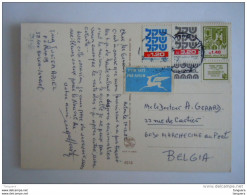 Israel CP Jerusalem 1982 -> Belgique Série Courante Shequel & Les Sept Espèces Yv 781 828 - Cartas & Documentos