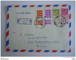 Israel Cover Lettre 1983 -> Belgique Registered Série Courante Shequel Les Sept Espèces Yv 774 784 828 862 - Storia Postale