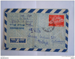 Israel Aerogramme 1954 50 P Vers La Belgique Deer Cerf - Storia Postale