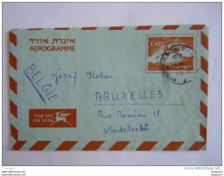 Israel Aerogramme 1957 150 P Vers La Belgique Deer Cerf Entier Stationery - Cartas & Documentos