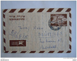 Israel Aerogramme 1959 150 P Vers La Belgique Deer Cerf Entier Stationery - Covers & Documents