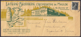 L. Illustrée "Laiterie-Beurrerie Coopérative De Maulde" Affr. N°480 Càd Relais *VEZON* /22 VIII 1942 Pour BORGERHOUT ANV - 1936-1957 Collar Abierto