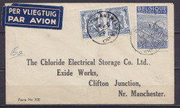 L. Par Avion Affr. N°426x2+765 Càd ANTWERPEN 3c /14 VI 1948 Pour The Chloride Electrical Storage Co. Ltd. à MANCHESTER - 1935-1949 Kleines Staatssiegel