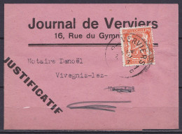 Bande "Journal De Verviers" Affr. N°149 Càd VERVIERS 1C/4 VII 193? Pour VIVEGNIS-lez-HERSTAL - 1935-1949 Klein Staatswapen