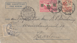 Ned. Indie 1932: Air Mail Medan To Haarlem, Holland, Tax - Indonesië