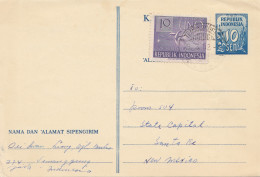 Indonesia: 1952 Post Card Java To New Mexico-Santa Fee - Indonesië