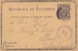 Colombia: 1901 Post Card Colon To Prag - Colombia