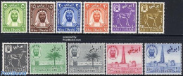 Abu Dhabi 1964 Definitives 11v, Mint NH, Nature - Science - Animals (others & Mixed) - Camels - Mining - Abu Dhabi
