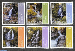 Isle Of Man 2023 Waterfalls 6v, Mint NH, Nature - Water, Dams & Falls - Man (Ile De)