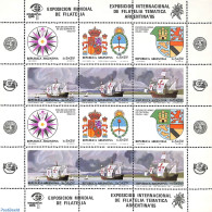 Argentina 1984 Argentina 85 M/s, Mint NH, History - Transport - Coat Of Arms - Ships And Boats - Ongebruikt