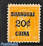 United States Of America 1919 20c Shanghai, Stamp Out Of Set, Without Gum, Unused (hinged) - Neufs