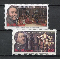 San Marino, 1992, Mi 1491-1492, The 200th Anniversary Of The Birth Of Gioachino Rossini, 2v, MNH - Ungebraucht