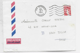 SABINE 1FR40 ROUGE LETTRE COVER AVION MEC SECAP 976 DZAOUDZI 9.7.1981 MAYOTTE  LEGIONNAIRE POUR SUISSE - 1977-1981 Sabine Of Gandon