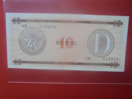 CUBA 10 PESOS ND "Exchange Certificate" Série D Circuler (B.33) - Cuba