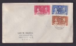Bermuda Brief Krönung King Georg VI + Queen Elisabeth Hamilton N New York USA - Bermudas
