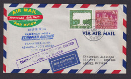 Flugpost Brief Selt. Destination Ersflug Frankfurt Asmara Addis Abeba Eritea - Etiopia
