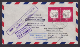 Äthiopien Flugpost Brief Air Mail Ethopian Airlines Erstflug Frankfurt Asmara - Etiopia