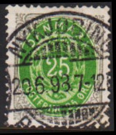 1875-1903. Bi-coloured. 25 Øre Grey/green LUXUS CANCEL NYKJBING PÅ FALSTER 20.6.98. (Michel 29) - JF543213 - Usati