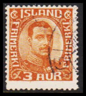 1920. King Christian X. Thin, Broken Lines In Ovl Frame. 3 Aur (Michel 84) - JF543222 - Oblitérés