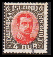 1921. King Christian X. 4 AUR. (Michel 85) - JF543224 - Gebruikt