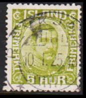 1921. King Christian X. 5 AUR Nice Cancelled In REYKJAVIK 10. I. 25.   (Michel 99) - JF543225 - Used Stamps