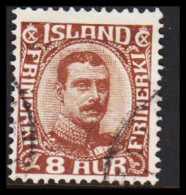 1920. ISLAND.  King Christian X. Thin, Broken Lines In Ovl Frame. 8 Aur. (Michel 88) - JF543235 - Usados