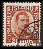 1922. King Christian X. Thin, Broken Lines In Ovl Frame. 20 Aur Brown.  (Michel 101) - JF543258 - Gebruikt