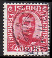 1920. King Christian X. Thin, Broken Lines In Ovl Frame. 40 Aur Lilac  (Michel 94) - JF543266 - Usati