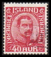 1920. King Christian X. Thin, Broken Lines In Ovl Frame. 40 Aur Lilac TOLLUR.  (Michel 94) - JF543267 - Used Stamps