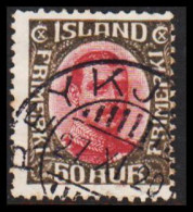 1920. King Christian X. Thin, Broken Lines In Ovl Frame. 50 Aur Grey/lilac. Beautiful Cancelle... (Michel 95) - JF543268 - Oblitérés