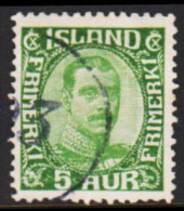 1922. King Christian X. Thin, Broken Lines In Ovl Frame. 5 Aur Brown. Part Of NUMMERAL CANCEL ... (Michel 86) - JF543270 - Usati