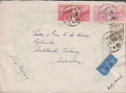 1950. CHINA. PAR AVION Cover To Björnbo, Smålands Taberg, Sweden Via Hongkong With Pair 500 + Pair 5000 + ... - JF543293 - Neufs