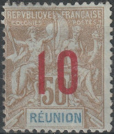 REUNION  78 * MH Type Groupe Surchargé 1912 (CV 7 €) [ColCla] 2 - Nuevos