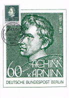 Berlin - 200e Anniversaire De La Naissance Du Poète Ludwig Joachim Von Arnim CM 598 (année 1981) - Cartoline Maximum