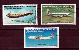 DJIBOUTI AVIONS 1983 (46) N° Yvert PA 183 à 185 Oblitérés - Djibouti (1977-...)