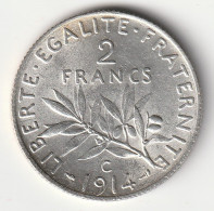 Semeuse 2 Franc Argent 1914C - Silver - - 2 Francs