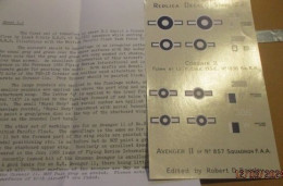 DEC24 : Planche Décals REPLICA DECALS 1/72e : CORSAIR II Et AVENGER II ROYAL NAVY ET FAA Neuf Et Complet - Vliegtuigen