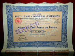 Saint-Lunaire Saint-Briac-Extensions ,France, 1932 .share Certificate - Other & Unclassified