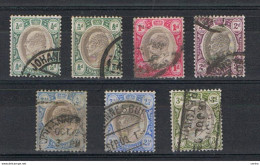 TRANSVAAL:  1902/09  EDWARD  VII°  -  LOT  7  USED  STAMPS  -  YV/TELL. 148//166 - Transvaal (1870-1909)