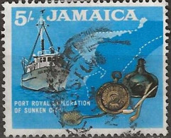 JAMAICA 1964 Exploration Of Sunken City, Port Royal - 5s. - Black, Ochre And Blue FU - Jamaique (1962-...)