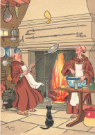 ILLUSTRATEUR - Deux Hommes Dans La Cuisine - Colorisé - Carte Postale Ancienne - Autres & Non Classés