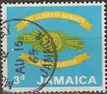 JAMAICA 1965 Golden Jubilee Of Jamaica Girl Guides' Association - 3d. - Guides' Emblem On Map FU - Jamaica (1962-...)