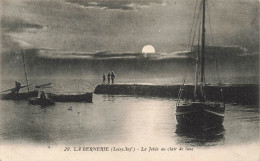 FRANCE - La Bernerie (Loire Inf) - Vue Sur La Jetée Au Clair De La Lune - Des Bateaux - Carte Postale Ancienne - La Bernerie-en-Retz