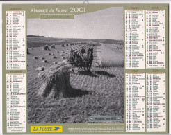 Almanach Du Facteur  2001 - Moison, Vers 1935 - Récolte Du Lin , 1935 - 36 - Groot Formaat: 2001-...