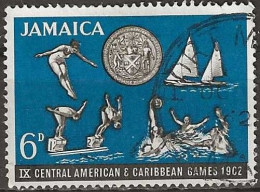 JAMAICA 1962 Ninth Central American And Caribbean Games, Kingston - 6d. Diver, Sailing, Swimming And Water Polo FU - Jamaica (1962-...)