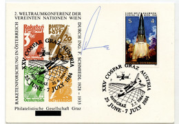 Raketen Flugpost Illustrated Card Postmarked Graz 1984 Signed B230205 - Cartas & Documentos