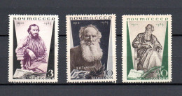 Russia 1935 Old Set Lev Tolstoj/Writer Stamps (Michel 536/38) MLH - Ongebruikt