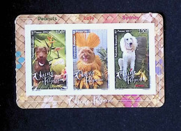 CL, Bloc-feuillet 3 Timbres, Polynésie Française, 2017, Chiens De Polynésie, 2 Scans - Blocks & Kleinbögen