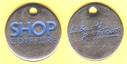 Jeton De Caddie " SHOP Coiffure - La Beauté Pour Tous " (Scann Recto-verso) [C]_j532 - Trolley Token/Shopping Trolley Chip